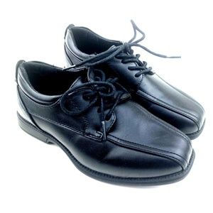 Boys Dress Shoes Size 1 Black Children Kids Footwear Laces Formal Dresswear